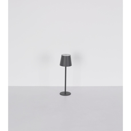 Nabíjateľná stolová lampa, kov čierny, plast čierny a biely, dotykové zapnutie/vypnutie, plynulá reg 11