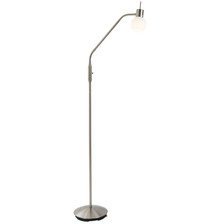 Stojacia lampa, kov matný nikel, sklo, ŠxV: 230x1500mm, vrátane žiarovky 1xE14 LED 5W 230V, výstup 4