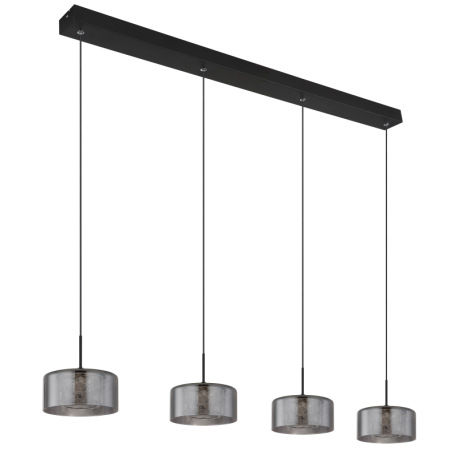 Závesné svietidlo, čierny matný kov, dymové sklo, číry akryl, čierny PVC kábel, možnosť skrátenia vý 8