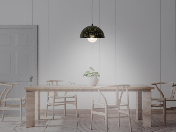 Závesné kovové svietidlo 1 x E27 - ME0004R 2