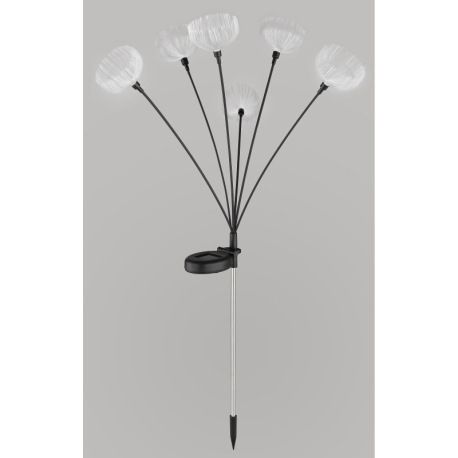 Solárne svietidlo z nehrdzavejúcej ocele, plast čierny matný, plast priehľadný, posuvný vypínač, RGB 3