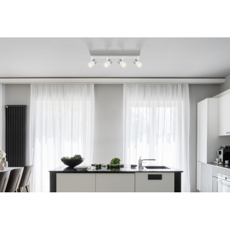 Stropné svietidlo, matný biely kov, hliník nikel, matný biely hliník, priehľadný plast, DxŠxV: 560x6 12