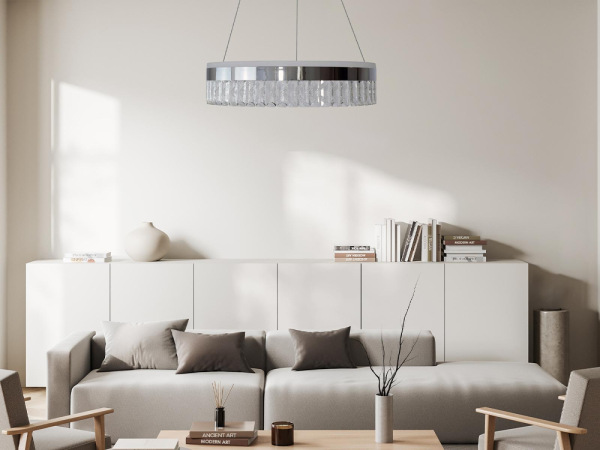 LED luxusné závesné krištáľové svietidlo s diaľkovým ovládačom 90W - TA2300/CH 1