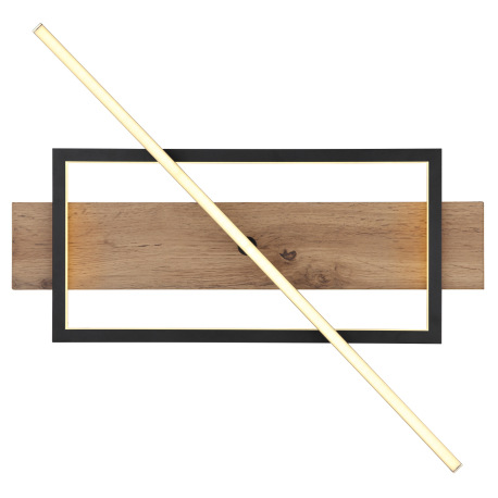 Stropné svietidlo, kov/hliník čierny, MDF so vzhľadom dreva, mosadz, plast opál, niekoľko úrovní cez 4