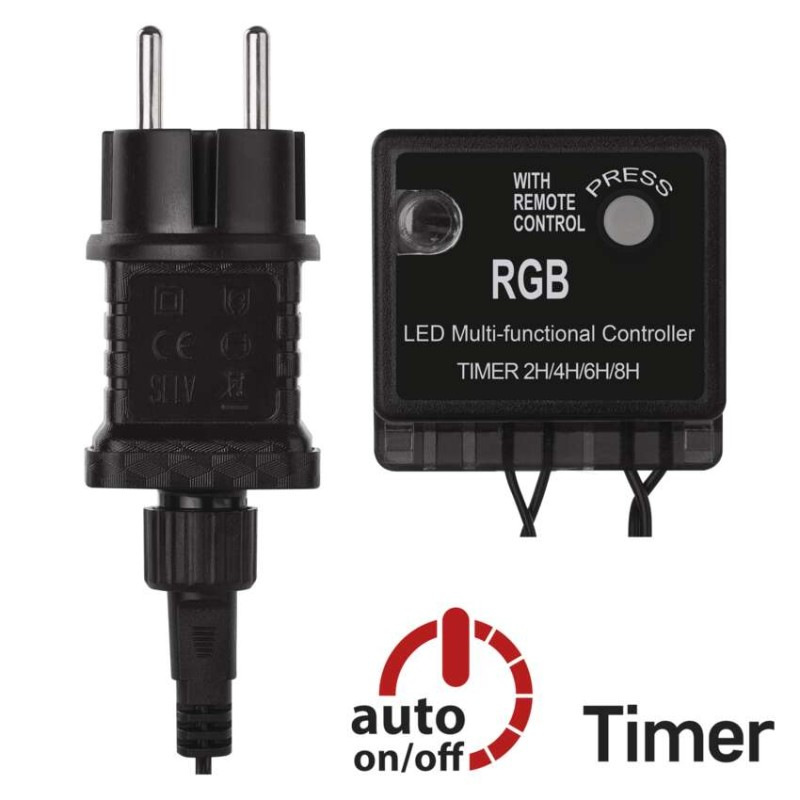 LED vianočná cherry reťaz – guličky, 10 m, RGB, ovládač, programy, časovač 5