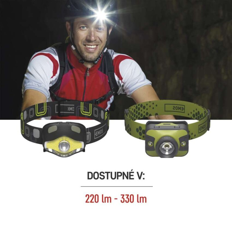 CREE LED čelovka P3539, 330 lm, 200 m, 3× AAA 3