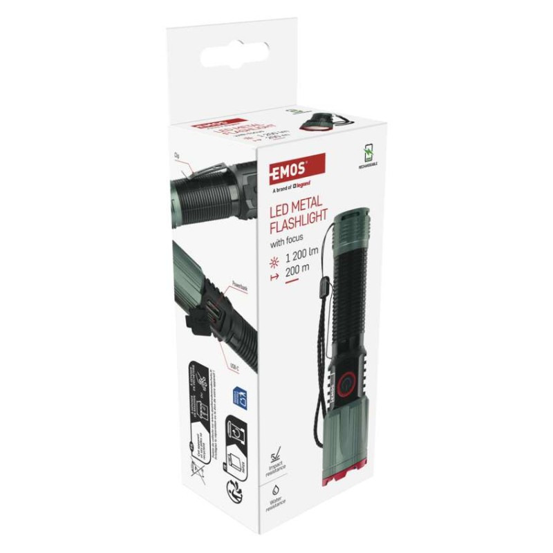 LED nabíjacie kovové svietidlo 1200 lm, 2200 mAh 12