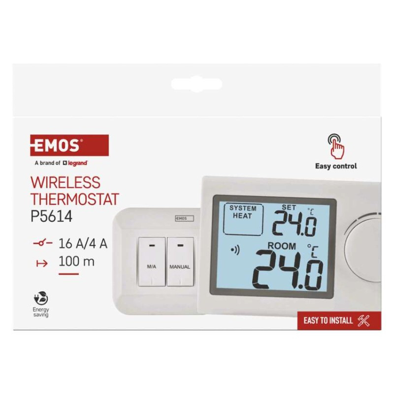 Izbový manuálny bezdrôtový termostat P5614 9