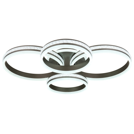 Stropné svietidlo, kov a hliník titánová farba, plastové krištále, akryl biely, stmievateľné, niekoľ 13