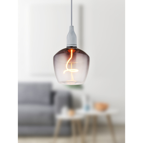 LED žiarovka, sklo dymovej farby, ø: 123 mm, V: 163 mm, 1xE27 LED 4W 230V, 140lm zdroj, 140lm výstup 4