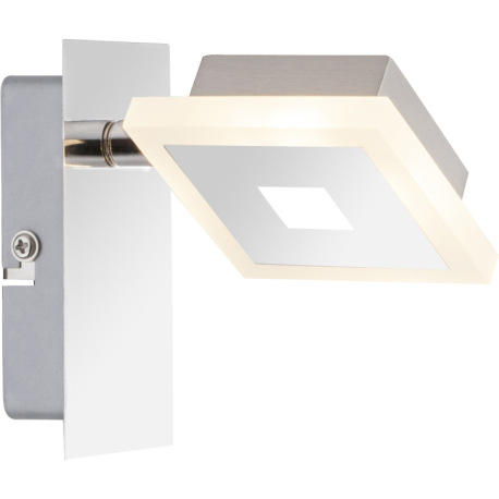 Nástenné svietidlo, kov, chróm, satinovaný akryl, ŠxV:75x110, H: 125, vrátane 1xLED 5W 230V, 210lm,