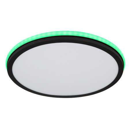 Stropné svietidlo kov čierny matný, biela, akryl biely, stmievateľné, niekoľko úrovní cez nástenný s 7