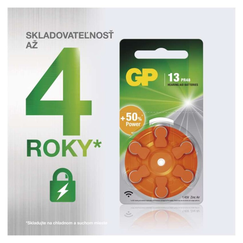 Batéria do načúvacích zariadení GP ZA13 (PR48), 6 ks 1