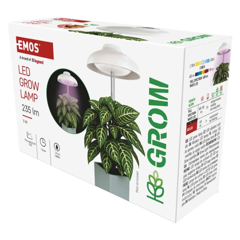 LED GROW pestovateľská lampa 5 W, časovač, biela 3