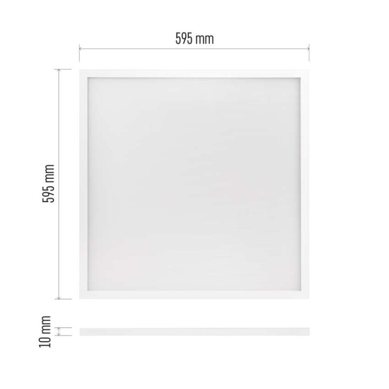 LED panel PROXO 60×60, štvorcový vstavaný biely, 33W neutrálna b. UGR 2