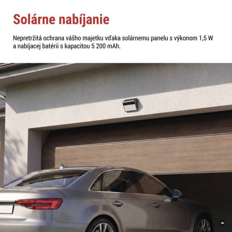GoSmart Vonkajšia batériová kamera IP-1100G WALL s WiFi a solárnym panelom 1