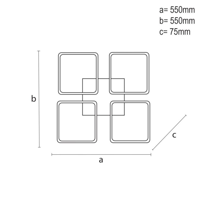 LED stropná lampa + diaľkový ovládač 70W - J3325/W 4