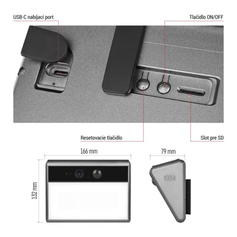 GoSmart Vonkajšia batériová kamera IP-1100G WALL s WiFi a solárnym panelom 8