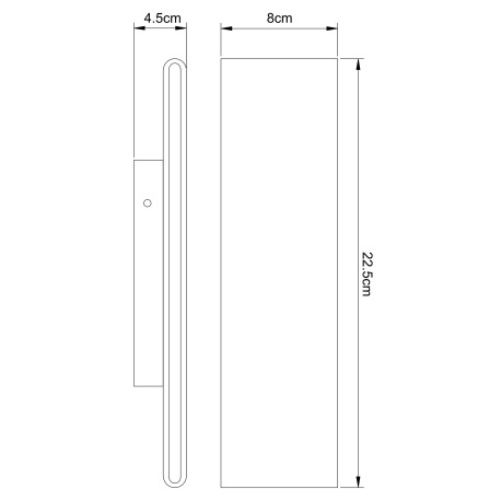Nástenné svietidlo, kov vo farbe imitujúcej drevo, akryl biely, svetlá hore a dole, vypínač, ŠxV: 22 10