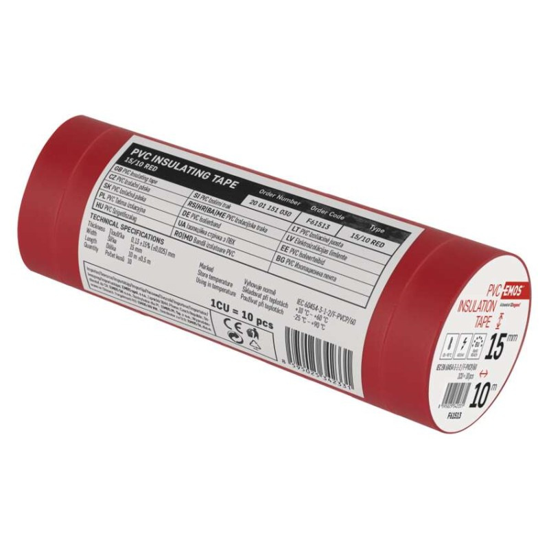 Izolačná páska PVC 15mm / 10m červená 1