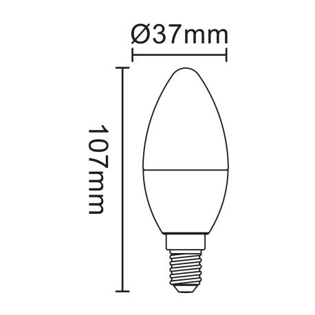 LED žiarovka, plast biely, hliník, ø: 37mm, V:107mm, E14 7W 230V, 650lm zdroj, 650lm výstup, 3000K 2