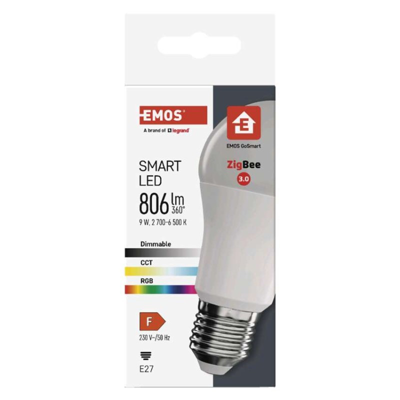 LED žiarovka GoSmart A60 / E27 / 9 W (60 W) / 806 lm / RGB / stmievateľná / Zigbee 9
