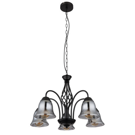 Závesné svietidlo, kov čierny matný, dymové sklo, kábel PVC čierny, ø:555mm, V: 1300mm, bez žiarovie 3