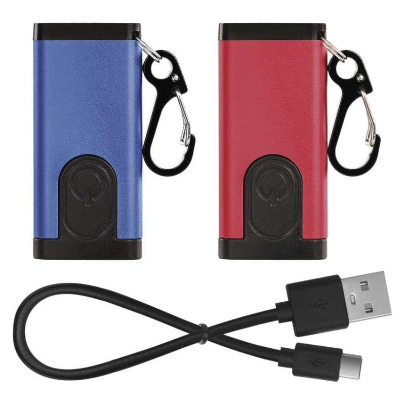 Nabíjacia mini LED baterka - prívesok na kľúče, 100 lm, 12 ks, display box 12