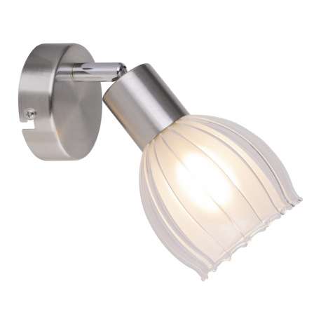 Nástenné svietidlo, nikel matný, sklo satinované priehľadné, 2 sklá, vonkajšie satinované, vnútorné 3