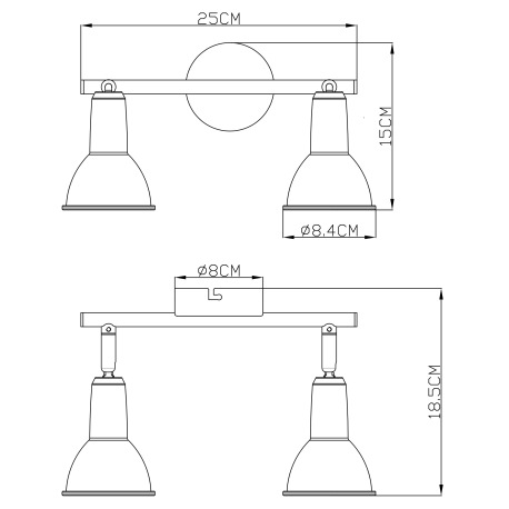 Nástenné svietidlo, kov, biela so zlatou patinou, biela, DxŠxV: 250x150x185, bez žiaroviek 2xE14, ma 4