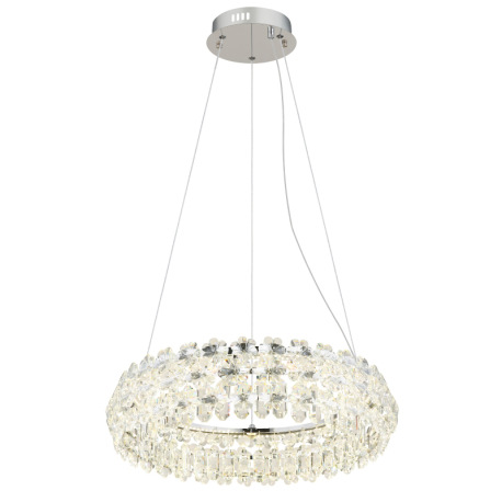 Závesné svietidlo, kov chróm, K9 Krištále priehľadné, ø: 600mm, V: 1500mm, vrátane LED 50W 230V, 621 9