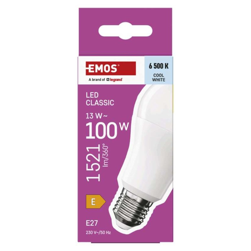 LED žiarovka Classic A60 / E27 / 13 W (100 W) / 1521 lm / Studená biela 4