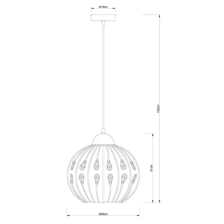 Závesné svietidlo, kov, chróm, krištáľ K9 číry, textilný kábel čierno-biely, Ø:300, V:1200, bez žiar 5
