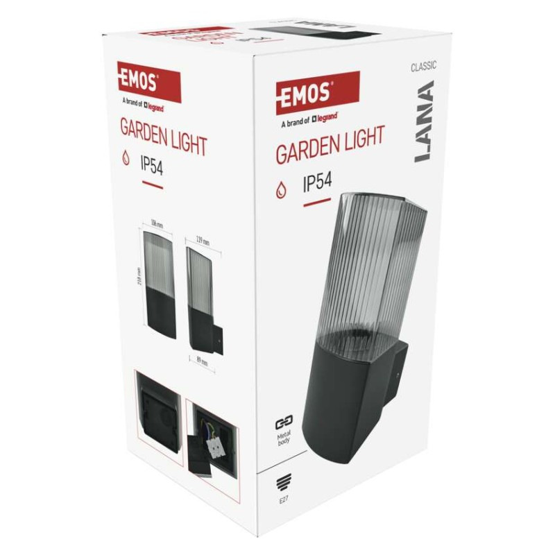 Záhradné nástenné svietidlo LANA, 11,7 x 10,6 x 21,8 cm, 1 x E27, 25 W 13