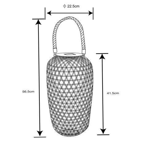 Solárne svietidlo, bambus, plast, na zavesenie alebo na státie, IP44, vypínač, akumulátor AA 600mAh 7