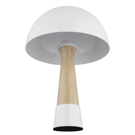 Stolná lampa, kov, piesková matná, kov imitácia dreva, kábel PVC čierny, kolískový vypínač na kábli, 16