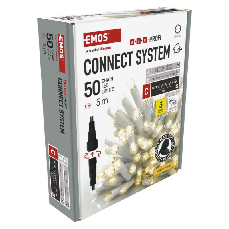 Profi LED spojovacia reťaz biela, 5 m, vonkajšia aj vnútorná, teplá biela 11