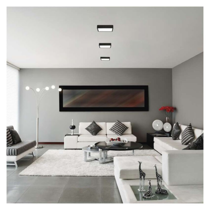 LED prisadené svietidlo NEXXO, štvorcové, čierne, 12,5W, CCT 2