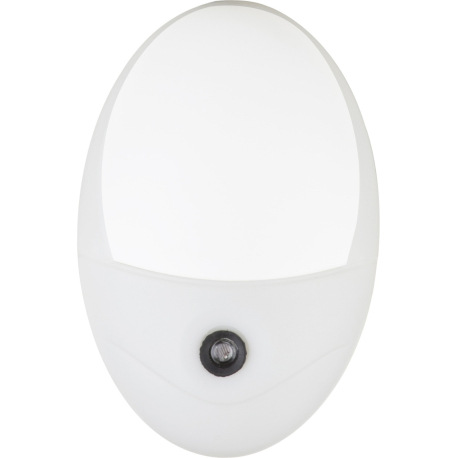 Svietidlo do zásuvky, plast biely, súmrakový vypínač, ŠxV:65x100, H:75, vrátane 4xLED 0,6W 230V, 18l 3