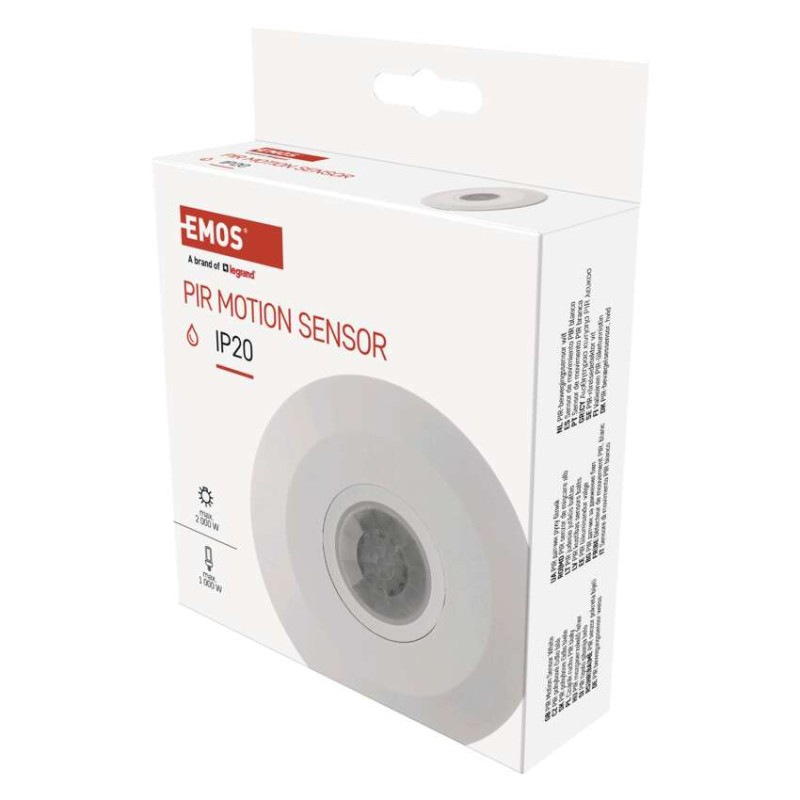 PIR senzor (pohybové čidlo) IP20 2000W, biely 3