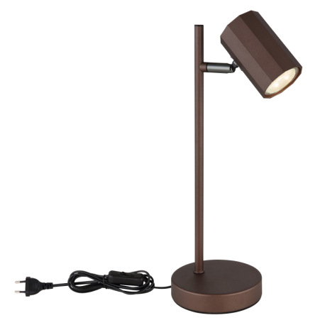 Stolové svietidlo, kov bronzový, hliník bronzový, kábel PVC čierny, kolískový vypínač na kábli, DxŠx 3