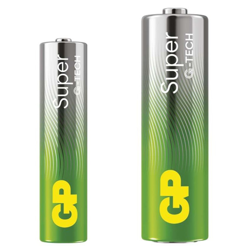 Alkalická batéria GP SUPER AA 12 + AAA 12 + baterka BL 2
