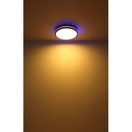 Stropné svietidlo kov čierny matný, biela, akryl biely, stmievateľné, niekoľko úrovní cez nástenný s 15