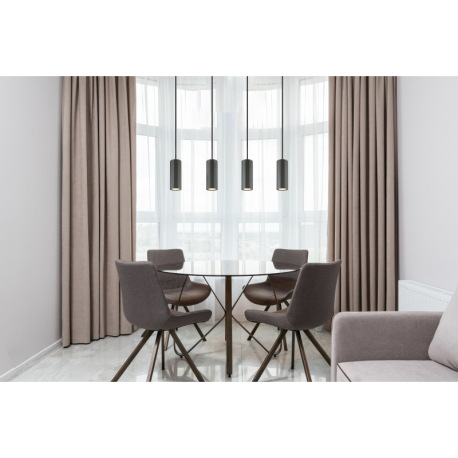 Závesné svietidlo, kov sivý, hliník sivý, kábel PVC čierny, výškovo nastaviteľné, DxŠxV: 610x60x1200 1