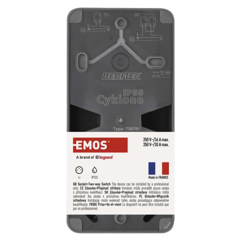 EMOS Cyklone komb. zás+prep. Č.6 nástenný IP55 6