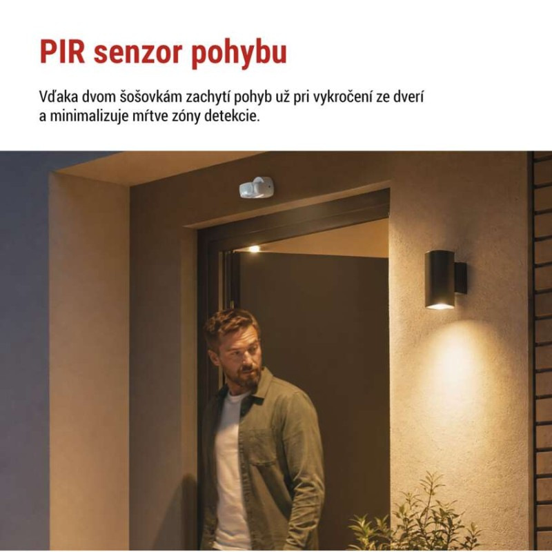 PIR senzor (pohybové čidlo) IP65 1200W, biela 2