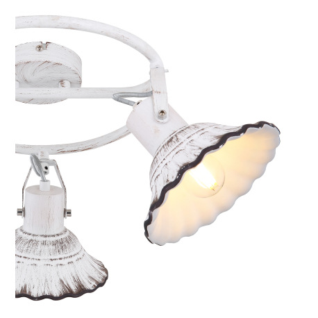 Stropné svietidlo, kov biely a čierny, keramika biela a čierna, Ø520, V: 250, bez žiaroviek 3xE27, m 3