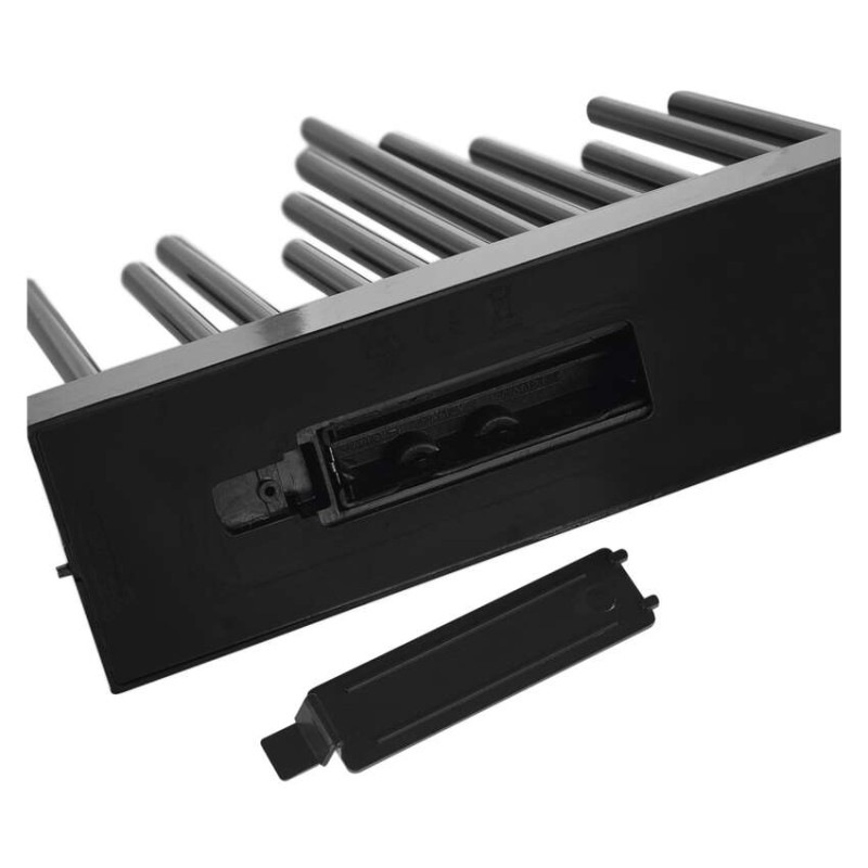 LED svietnik čierny, 27,5 cm, 3x AA, vnútorný, teplá biela, časovač 9