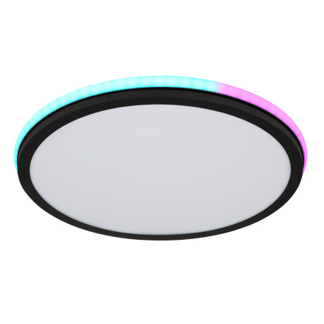 Stropné svietidlo kov čierny matný, biela, akryl biely, stmievateľné, niekoľko úrovní cez nástenný s 10