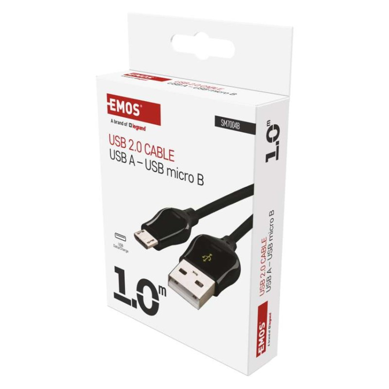 Nabíjací a dátový kábel USB-A 2.0 / micro USB-B 2.0, Quick Charge, 1 m, čierny 3